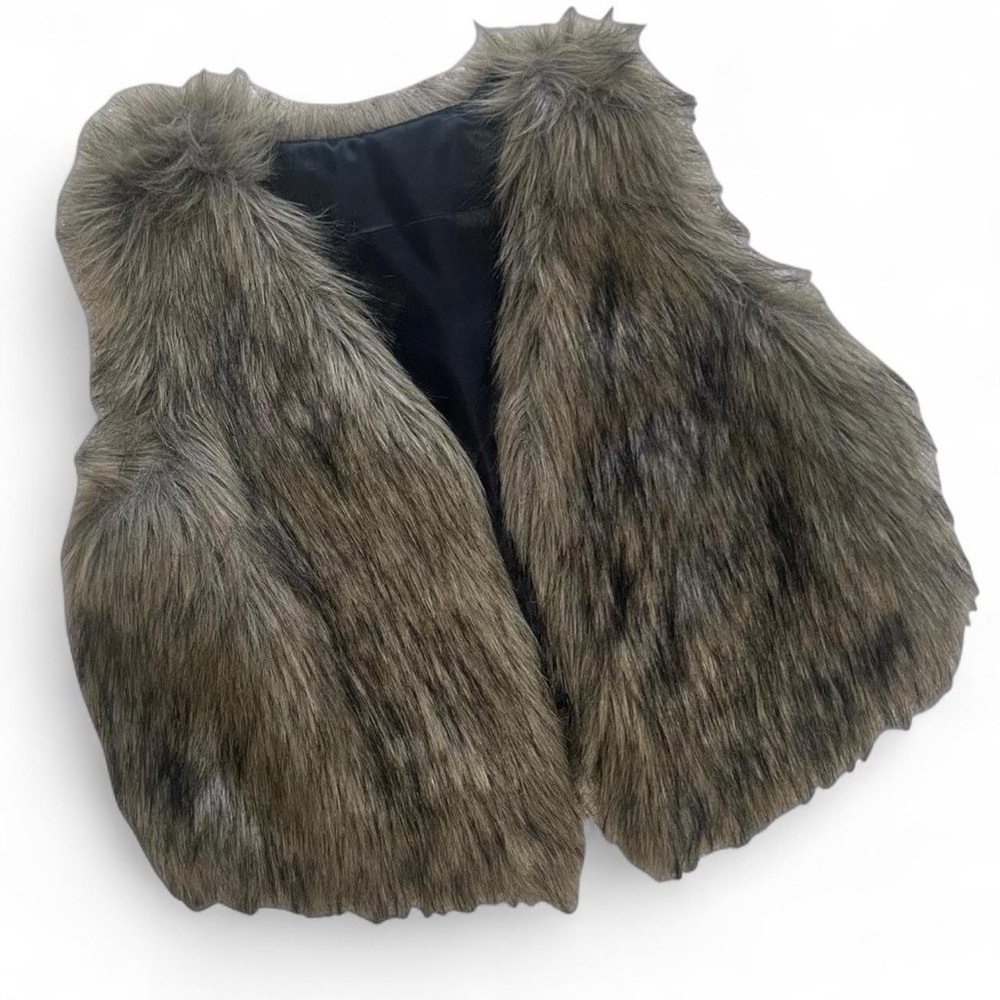 Vintage Faux Fur Cropped Vest (no brand) Size Medium
